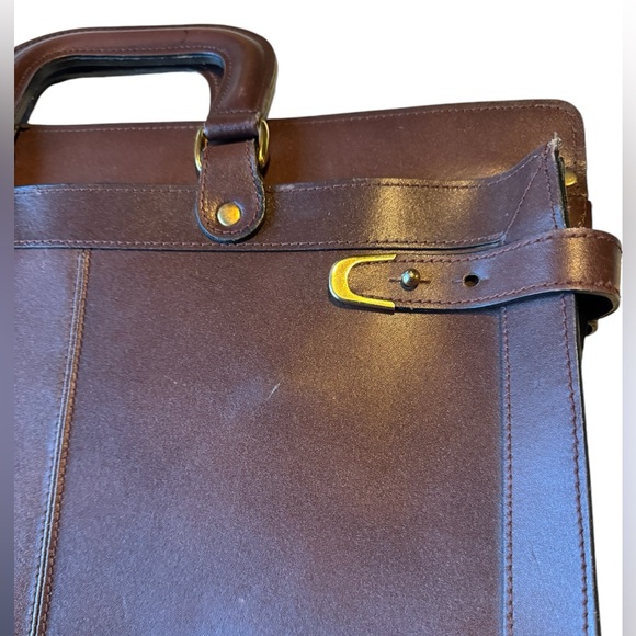 Vintage Brown Leather HIT Expandable Men’s Briefcase Attaché Bag Rare MINTY - Picture 6 of 14